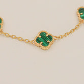 Van-Cleef Green Charm Bracelet 5.58 Grams, 18KT Gold